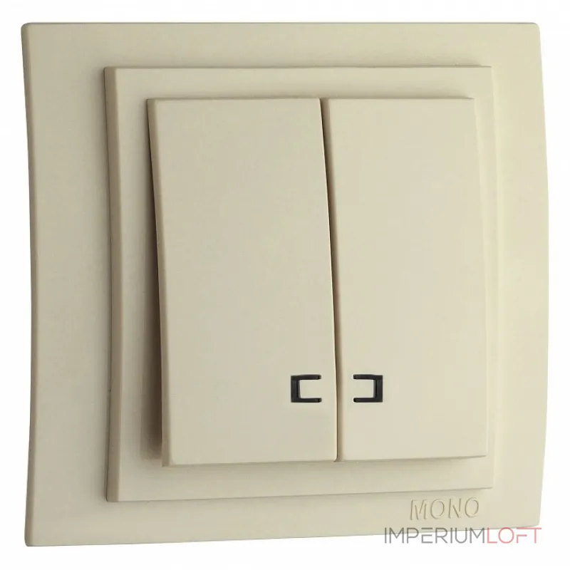 Выключатель двухклавишный с подсветкой Mono Electric Larissa 103-171725-103 от ImperiumLoft Выключатель двухклавишный с подсветкой Mono Electric Larissa 103-171725-103 от ImperiumLoft