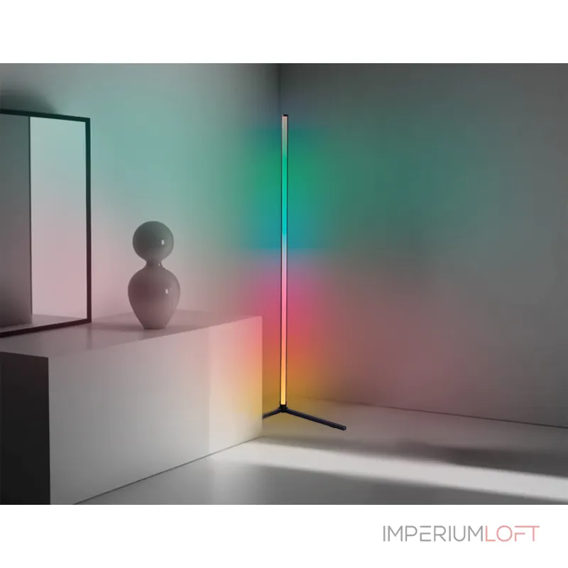 Светильник светодиодный напольный RGB с пультом FL8022 BK черный LED 15W RGB D32*1250 (ПДУ РАДИО 2.4G) от NovaLamp