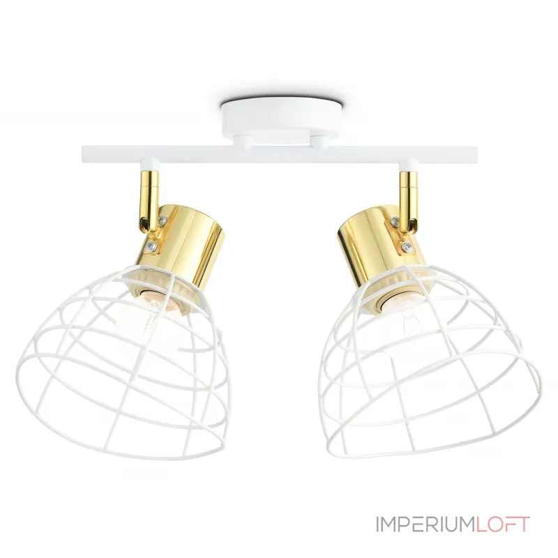 Настенно-потолочный спот в стиле лофт TR8601/2 WH/GD белый/золото E27*2 max 40W 260*154*230 от NovaLamp Настенно-потолочный спот в стиле лофт TR8601/2 WH/GD белый/золото E27*2 max 40W 260*154*230 от NovaLamp