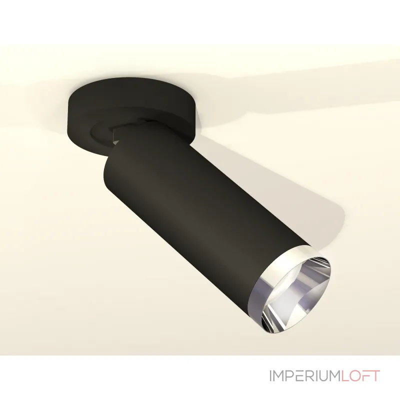 Комплект накладного поворотного светильника XM6343202 SBK/PSL черный песок/серебро полированное MR16 GU5.3 (A2229, C6343, N6132) от NovaLamp