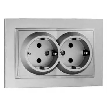 Розетка двойная с заземлением Mono Electric Despina 102-212104-120 Розетка двойная с заземлением Mono Electric Despina 102-212104-120