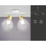 Настенно-потолочный спот в стиле лофт TR8601/2 WH/GD белый/золото E27*2 max 40W 260*154*230 от NovaLamp