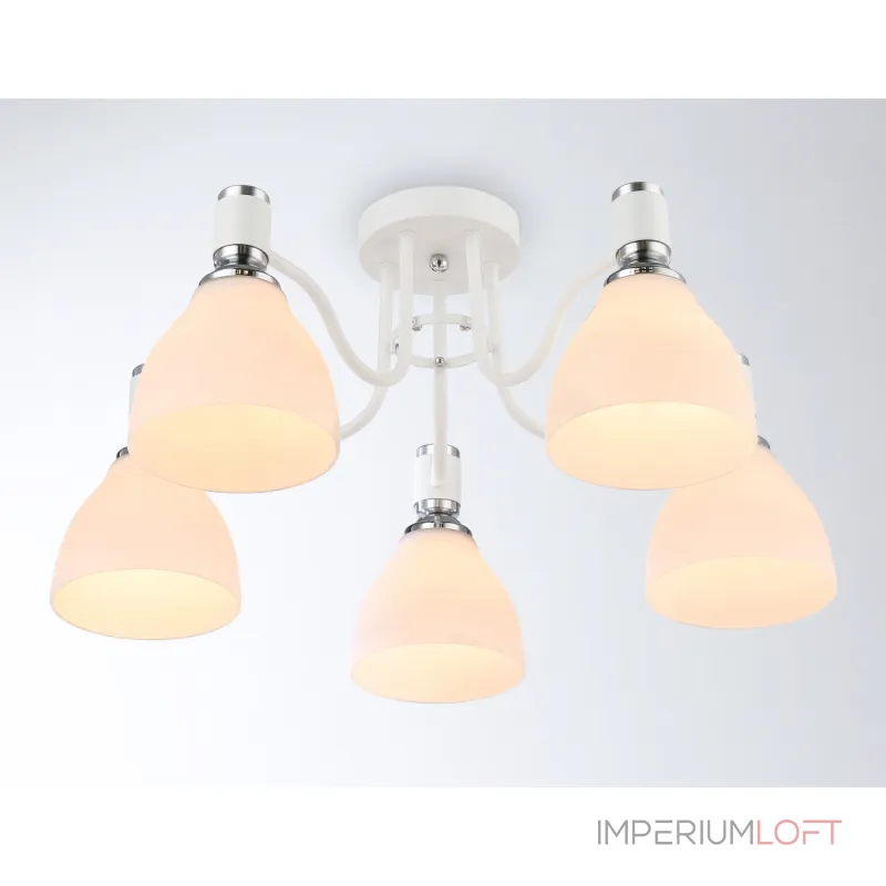 Светильник потолочный TR303305/5 WH/CH/FR белый/хром/белый матовый E27*5 max 60W D600*270 от NovaLamp