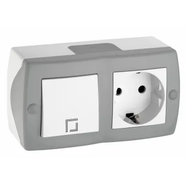 Блок с розеткой и выключателем Mono Electric Octans IP20 104-020001-180 Блок с розеткой и выключателем Mono Electric Octans IP20 104-020001-180
