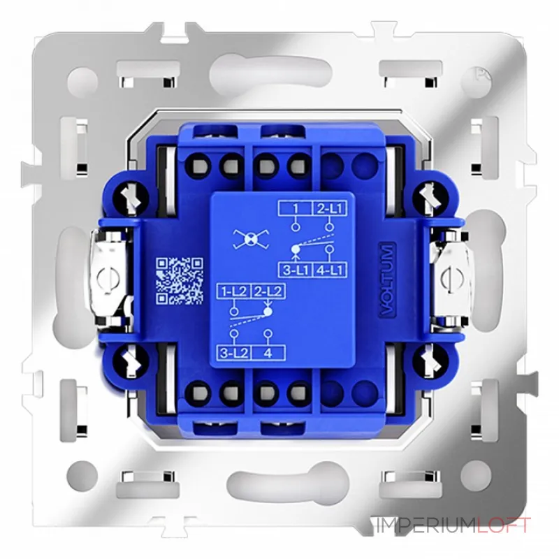 Перекрестный переключатель встраиваемый S70 одноклавишный 10А (белый глянцевый) Voltum VLS010501