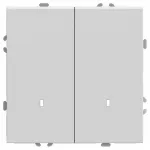 Выключатель двухклавишный с подсветкой без рамки Stekker RSW10-5102-01 49864 от ImperiumLoft
