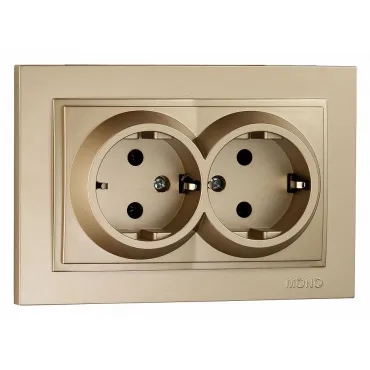 Розетка двойная с заземлением Mono Electric Despina 102-222204-120 Розетка двойная с заземлением Mono Electric Despina 102-222204-120