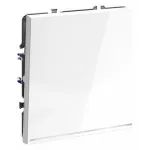 Проходной переключатель встраиваемый S70 одноклавишный с подсветкой 10А (белый глянцевый) Voltum VLS010401