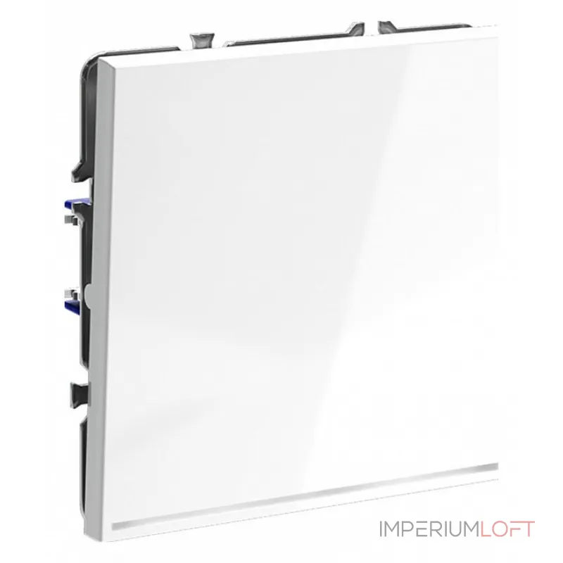 Проходной переключатель встраиваемый S70 одноклавишный с подсветкой 10А (белый глянцевый) Voltum VLS010401