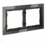 Рамка стеклянная S70 на 2 поста (титан стекло) Voltum VLS110206