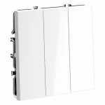 Выключатель встраиваемый S70 трехклавишный 10А (белый глянцевый) Voltum VLS030101