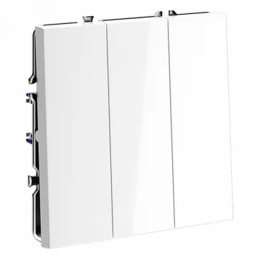 Выключатель встраиваемый S70 трехклавишный 10А (белый глянцевый) Voltum VLS030101