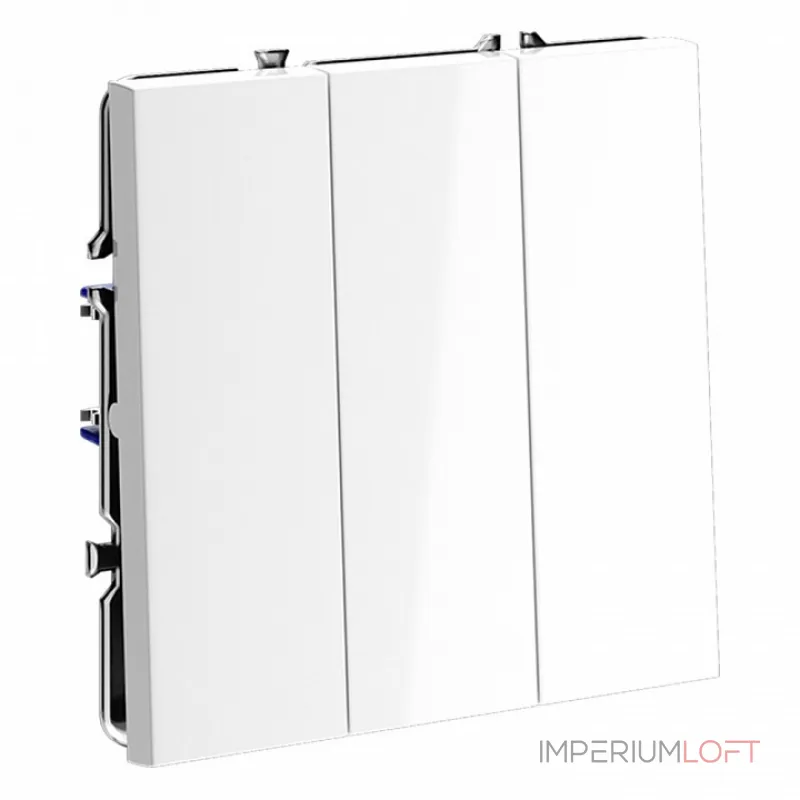 Выключатель встраиваемый S70 трехклавишный 10А (белый глянцевый) Voltum VLS030101