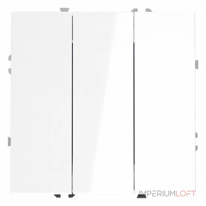 Выключатель встраиваемый S70 трехклавишный 10А (белый глянцевый) Voltum VLS030101