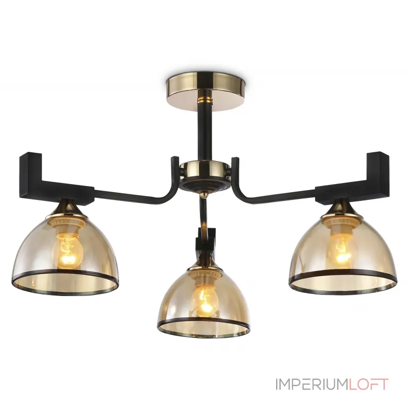 Подвесная люстра TR9098/3 BK/GD/TI черный/золото/янтарь E27*3 max 40W D600*316 от NovaLamp Подвесная люстра TR9098/3 BK/GD/TI черный/золото/янтарь E27*3 max 40W D600*316 от NovaLamp