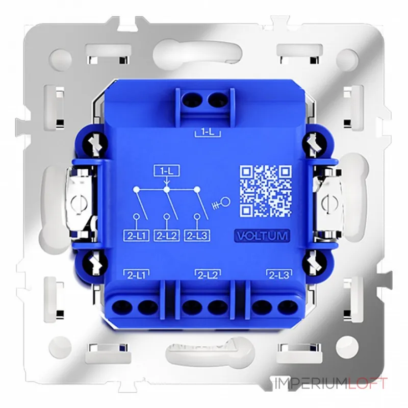 Выключатель встраиваемый S70 трехклавишный 10А (белый глянцевый) Voltum VLS030101