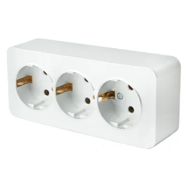 Розетка тройная с заземлением Stekker София 49306