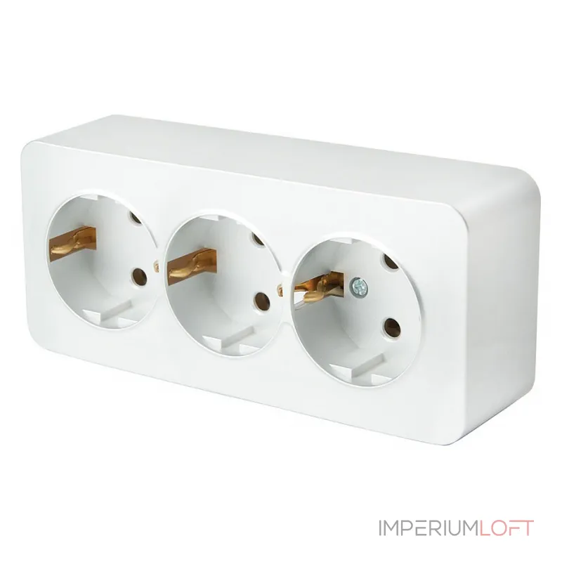 Розетка тройная с заземлением Stekker София 49306 от ImperiumLoft