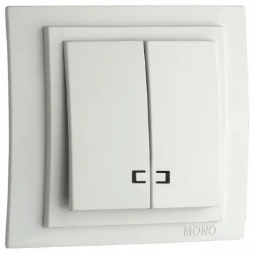 Выключатель двухклавишный с подсветкой Mono Electric Larissa 103-191925-103 Выключатель двухклавишный с подсветкой Mono Electric Larissa 103-191925-103