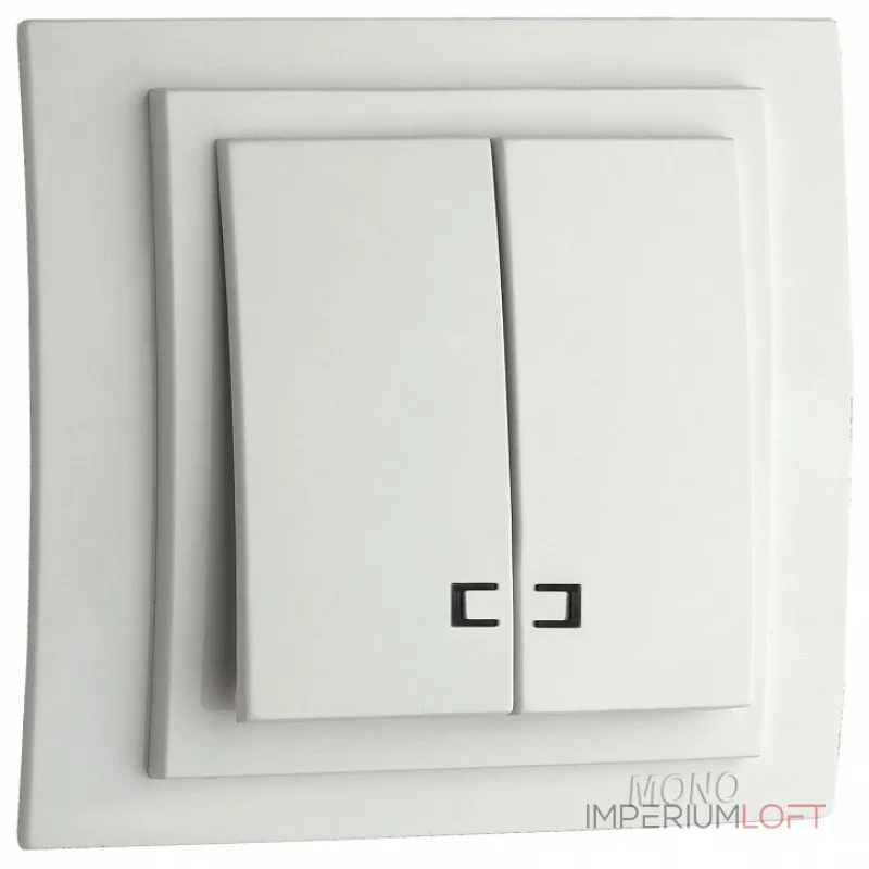 Выключатель двухклавишный с подсветкой Mono Electric Larissa 103-191925-103 от ImperiumLoft Выключатель двухклавишный с подсветкой Mono Electric Larissa 103-191925-103 от ImperiumLoft