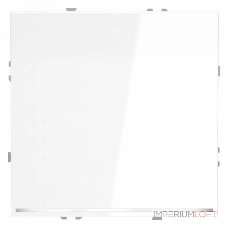 Проходной переключатель встраиваемый S70 одноклавишный с подсветкой 10А (белый глянцевый) Voltum VLS010401