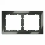 Рамка стеклянная S70 на 2 поста (титан стекло) Voltum VLS110206