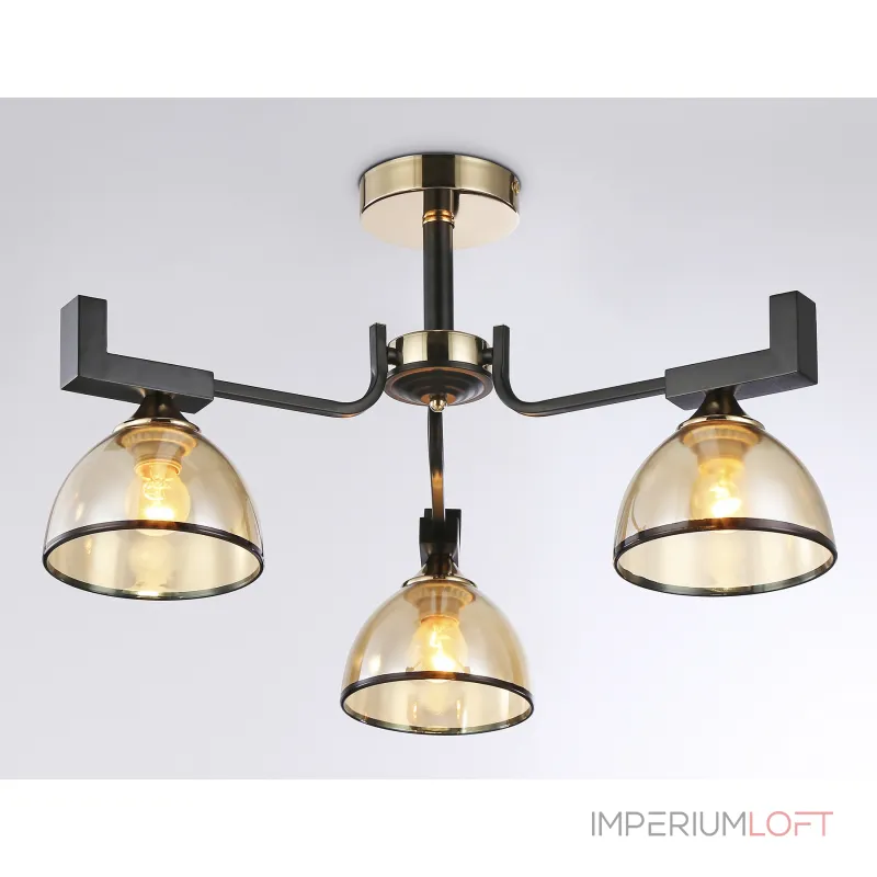 Подвесная люстра TR9098/3 BK/GD/TI черный/золото/янтарь E27*3 max 40W D600*316 от NovaLamp Подвесная люстра TR9098/3 BK/GD/TI черный/золото/янтарь E27*3 max 40W D600*316 от NovaLamp
