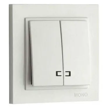 Выключатель двухклавишный с подсветкой Mono Electric Despina 102-010025-103 Выключатель двухклавишный с подсветкой Mono Electric Despina 102-010025-103