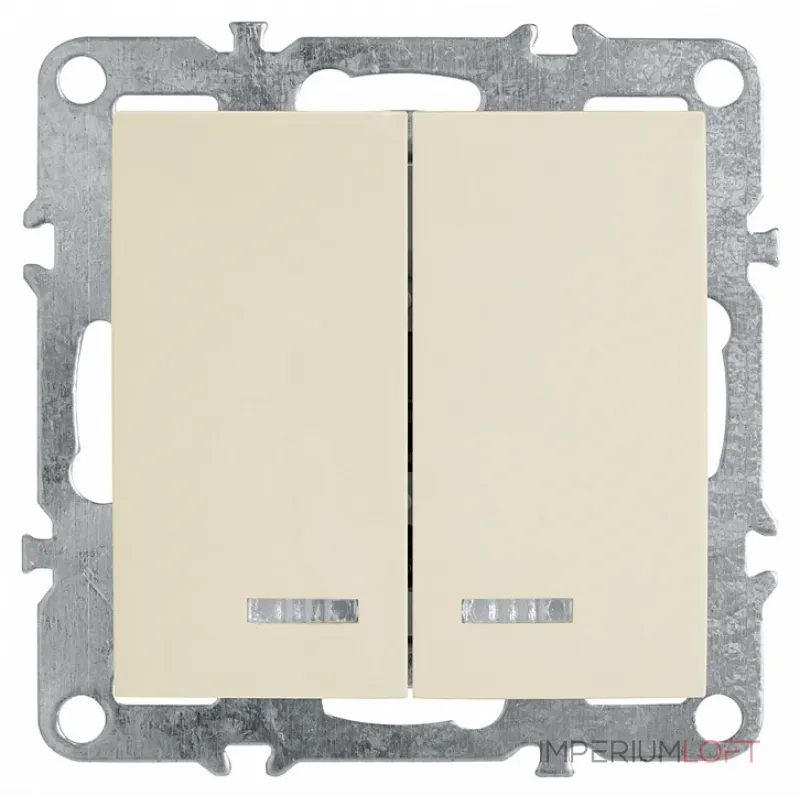 Выключатель двухклавишный с подсветкой без рамки Stekker Эрна 39321 от ImperiumLoft