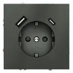 Розетка с заземлением и со шторкой и 2хUSB type A и C без рамки Voltum S70 VLS040506 от ImperiumLoft