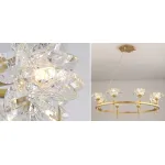 Подвесная хрустальная люстра Lotus flower Clear Glass lamp 8