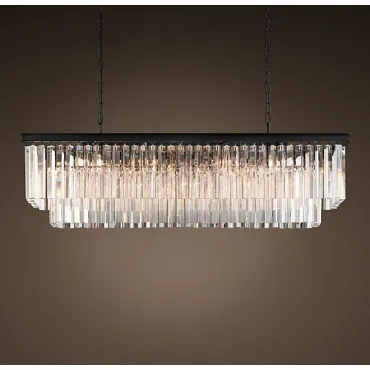 Подвесная люстра RH 1920s Odeon Clear Glass Fringe Blackiron 125