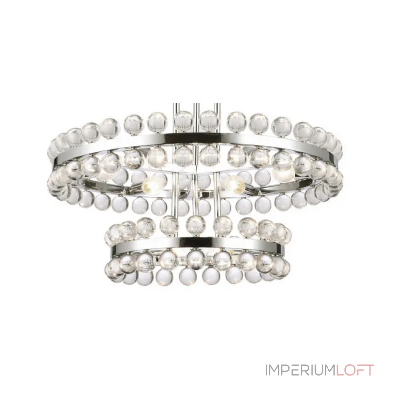 Люстра на штанге Sacramento Transparent Balls Two Circle Chandelier Люстра на штанге Sacramento Transparent Balls Two Circle Chandelier
