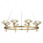 Подвесная хрустальная люстра Lotus flower Clear Glass lamp 8