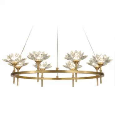 Подвесная хрустальная люстра Lotus flower Clear Glass lamp 8 Подвесная хрустальная люстра Lotus flower Clear Glass lamp 8
