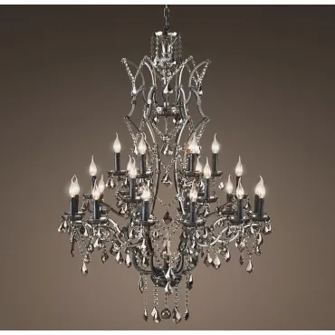 Подвесная люстра 19TH C. ROCOCO IRON & Smok CRYSTAL 25