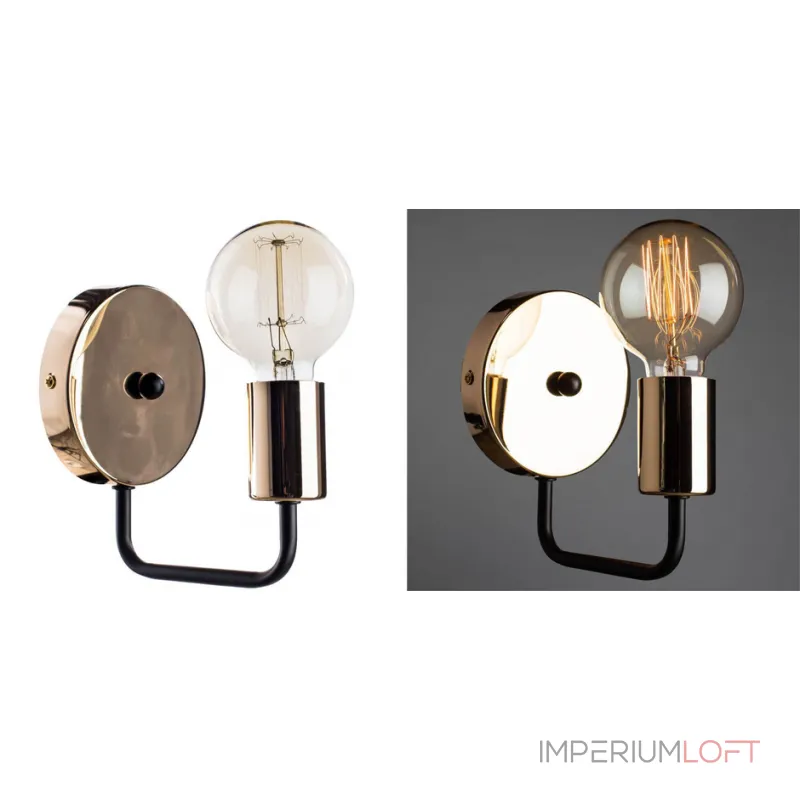 Бра Loft Industrial Glossy Gold Sconces от ImperiumLoft