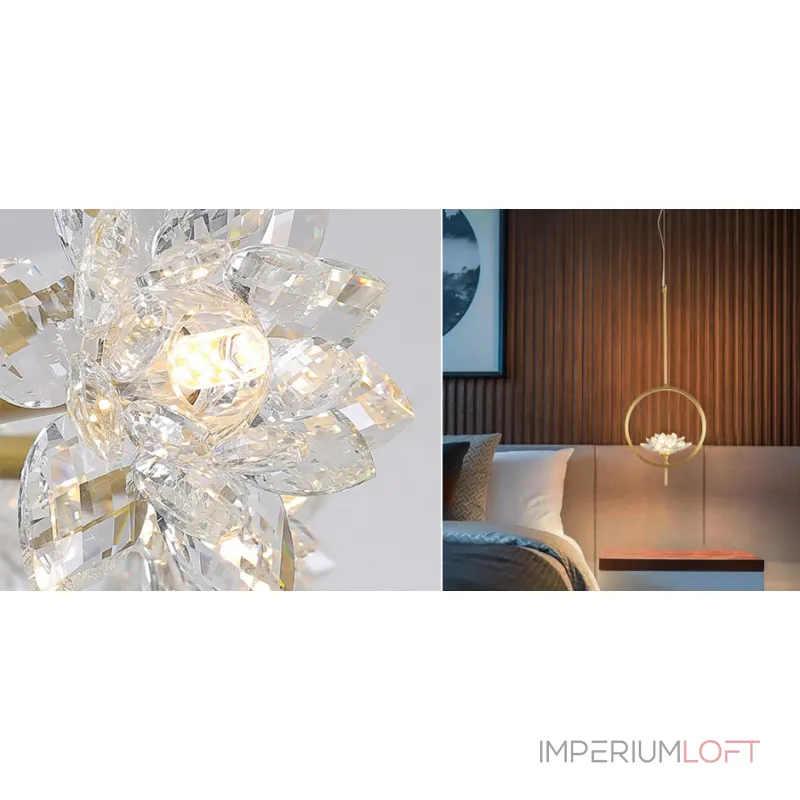 Подвесной светильник Хрустальный Цветок Лотоса Lotus flower Clear Glass pendant lamp B от ImperiumLoft Подвесной светильник Хрустальный Цветок Лотоса Lotus flower Clear Glass pendant lamp B от ImperiumLoft