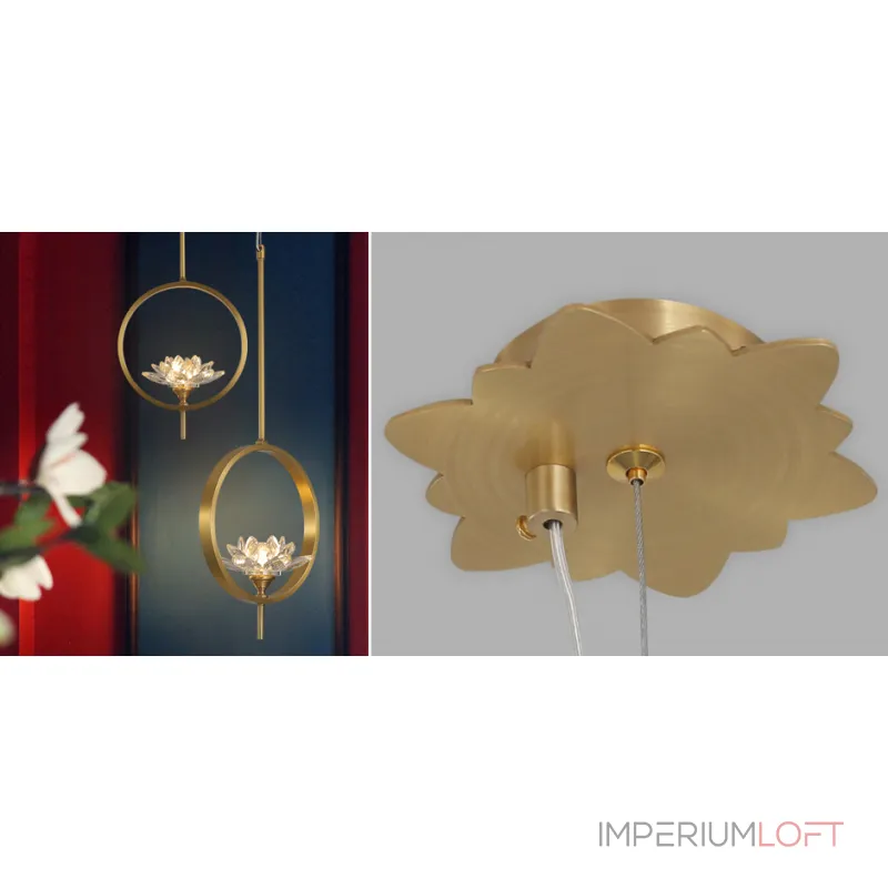 Подвесной светильник Хрустальный Цветок Лотоса Lotus flower Clear Glass pendant lamp B от ImperiumLoft Подвесной светильник Хрустальный Цветок Лотоса Lotus flower Clear Glass pendant lamp B от ImperiumLoft