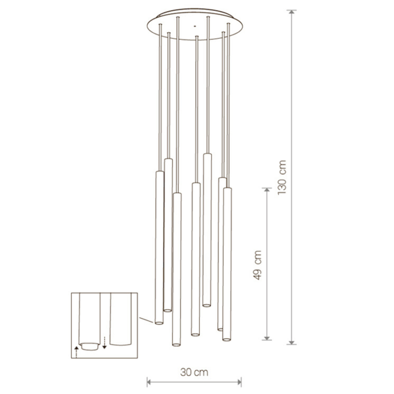 Светильник Trumpet Disk White 7 плафонов от ImperiumLoft