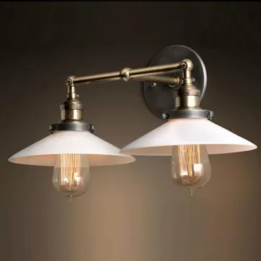 Бра Loft Cone 20th c.Factory filament Pendant Double White Бра Loft Cone 20th c.Factory filament Pendant Double White