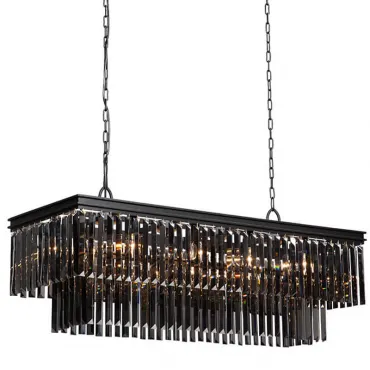 Подвесная люстра Odeon Gray glass Rectangular Chandelier Black iron 120 Подвесная люстра Odeon Gray glass Rectangular Chandelier Black iron 120
