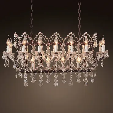 Подвесная люстра 19TH C. ROCOCO IRON & CLEAR CRYSTAL Rectangular