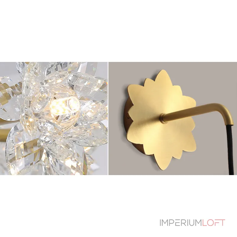 Бра Хрустальный Цветок Лотоса Lotus flower Wall Clear Glass B от ImperiumLoft Бра Хрустальный Цветок Лотоса Lotus flower Wall Clear Glass B от ImperiumLoft