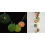 Гирлянда хлопковые фонарики Сotton Ball Forest Green от ImperiumLoft