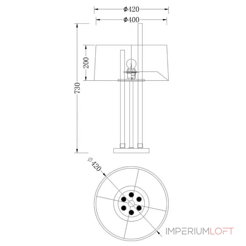 Настольная лампа Tube glass от ImperiumLoft
