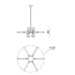Люстра на штанге Castle 18-01 Black and Smoke