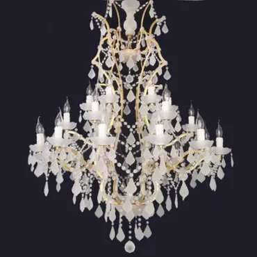 Подвесная люстра RH Rococo Iron & white matt Crystal Chandelier 25