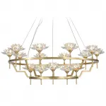 Подвесная хрустальная люстра Lotus flower Clear Glass lamp 15