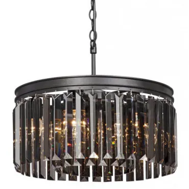 Подвесная люстра RH Rhys Smok Glass Prism Round Chandelier 40 Подвесная люстра RH Rhys Smok Glass Prism Round Chandelier 40